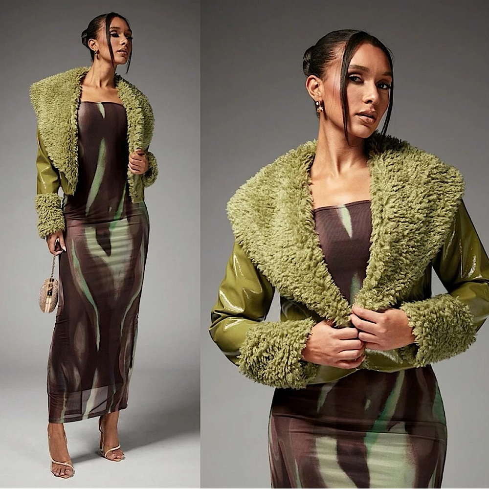 Fur Trimmed Jacket & Dress